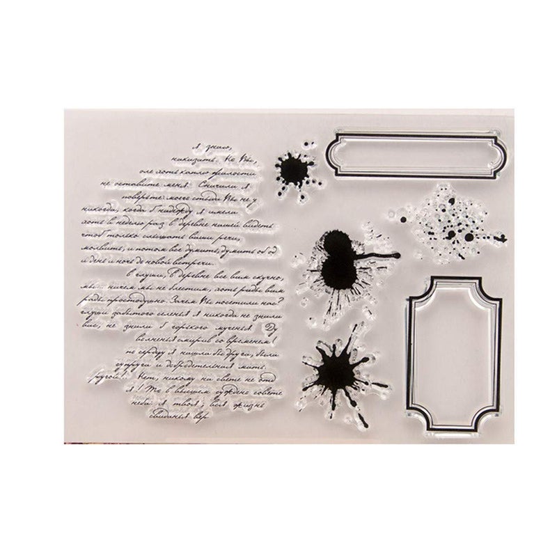 arriettycraft Ink Marks Dots English Sentiments Background Stamps Rubber Clear Stamp/Seal Scrapbook/Photo Album Decorative Card Making Clear Stamps-A1376 - Image 1